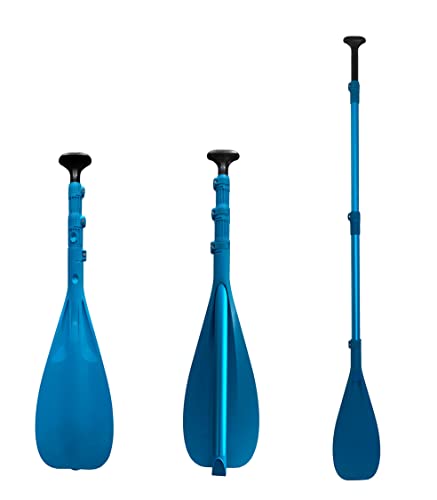 collapsible aluminium sup paddle in blue