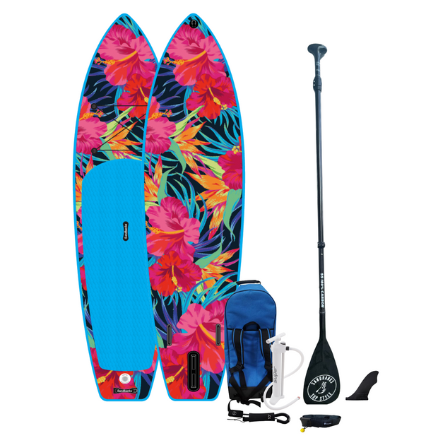 Ultimate Hawaii 10'6'' Allround isup inflatable paddleboard package with fibreglass paddle