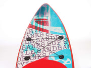 11 ft cruiser extra stable  red and blue patterned isup paddleboard package 