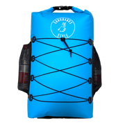 blue 35 litre dry bag with carry straps