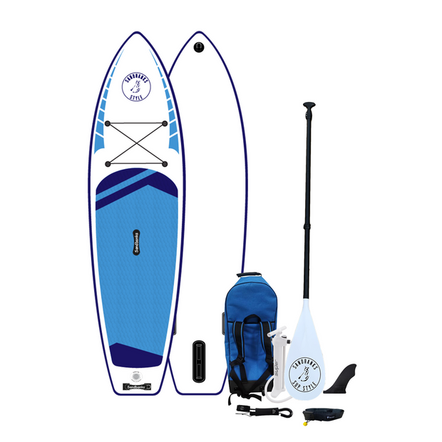 Ultimate Blue 10'6'' Allround isup inflatable paddleboard package with fibrefglass paddle