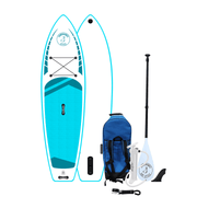 Sandbanks Style Wave Turquoise  9'6'' iSUP paddleboard with fibreglass paddle