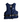 A navy blue life vest with a black buckle strap and white BALTIC branding, shown against a solid black background.