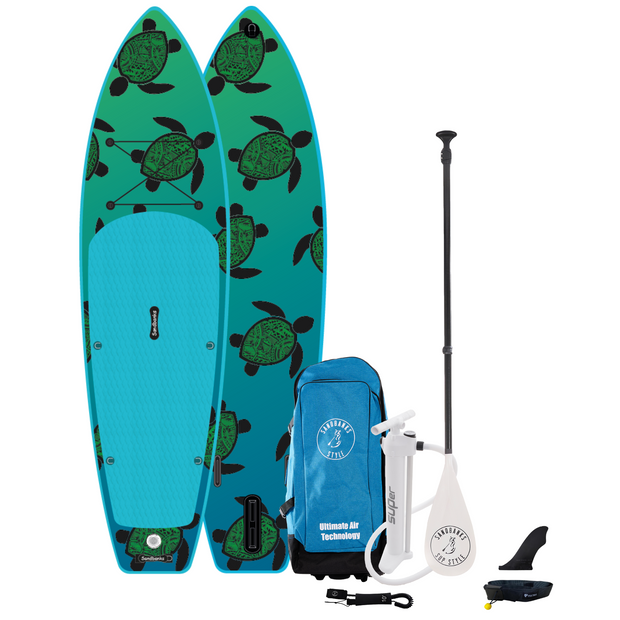 10.6 elite green turtle pattern isup paddleboard package