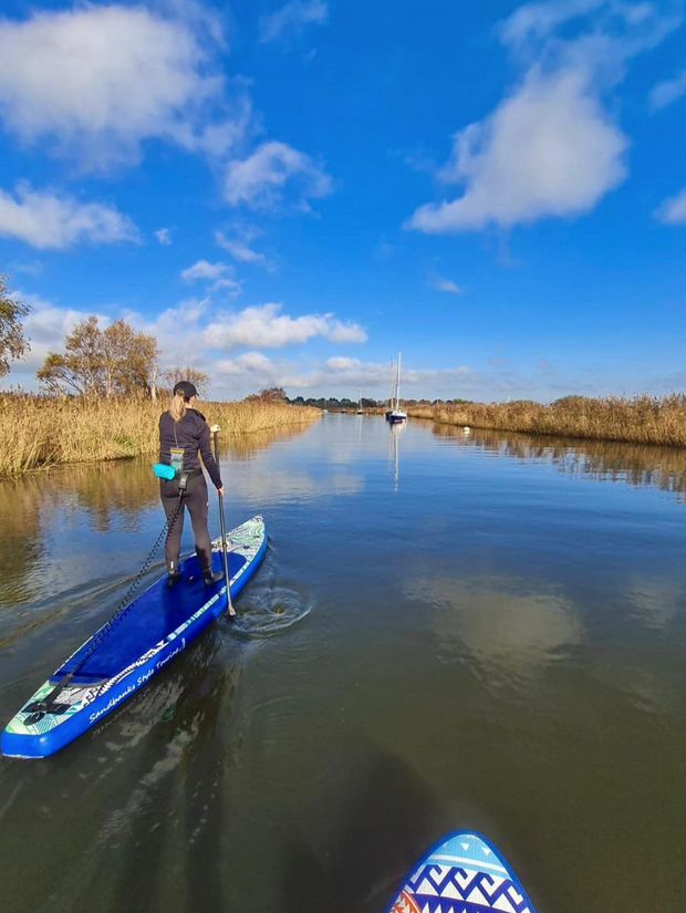 Sandbanks Style Inflatable Sports touring paddleboard iSUP Wareham River