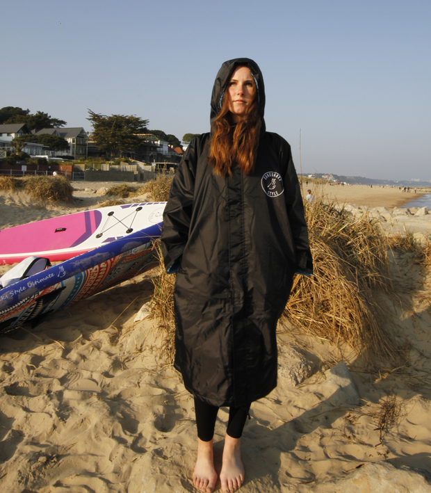 lightweight changing robe with soft towelling inner fleece sandbanks beach