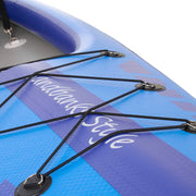 Sandbanks Style full dropstitch inflatable kayak  blue  bungy straps for storage