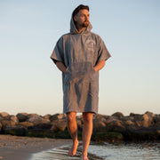 sandbanks style grey towel  beach poncho