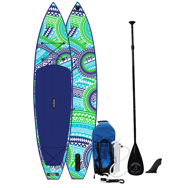 12 ft touring isup inflatable paddleboard with carbon paddle