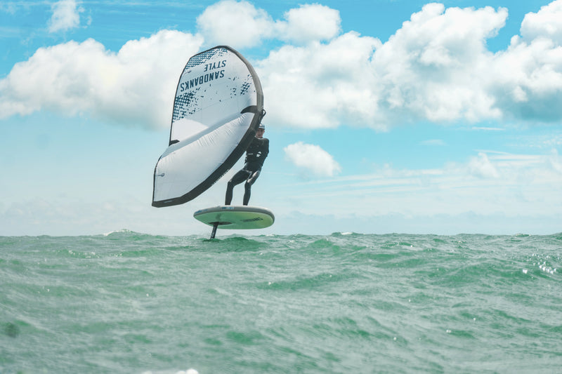 Man using Wingfoil with 5m Wing In Open Water