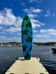 10.6 elite green turtle pattern isup paddleboard at the river beaulieu