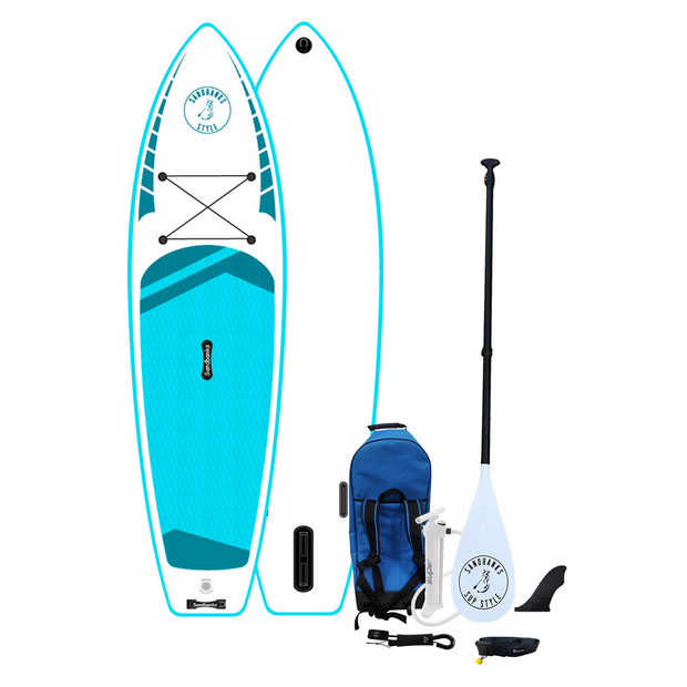 11 ft cruiser extra stable turquoise  isup paddleboard package