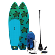 10.6 elite green turtle pattern isup paddleboard package with carbon paddle