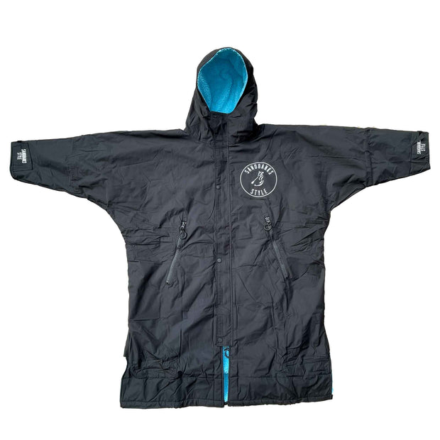Sandbanks Style Luxury Changing Robe - Black/Blue