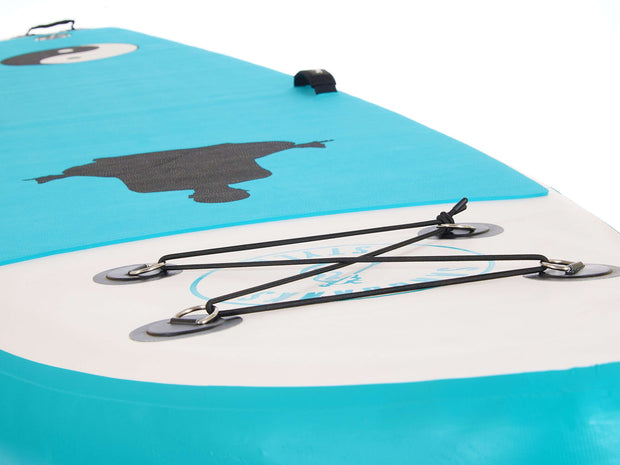 Sandbanks Style 11' inflatable yoga isup paddleboard front bungees