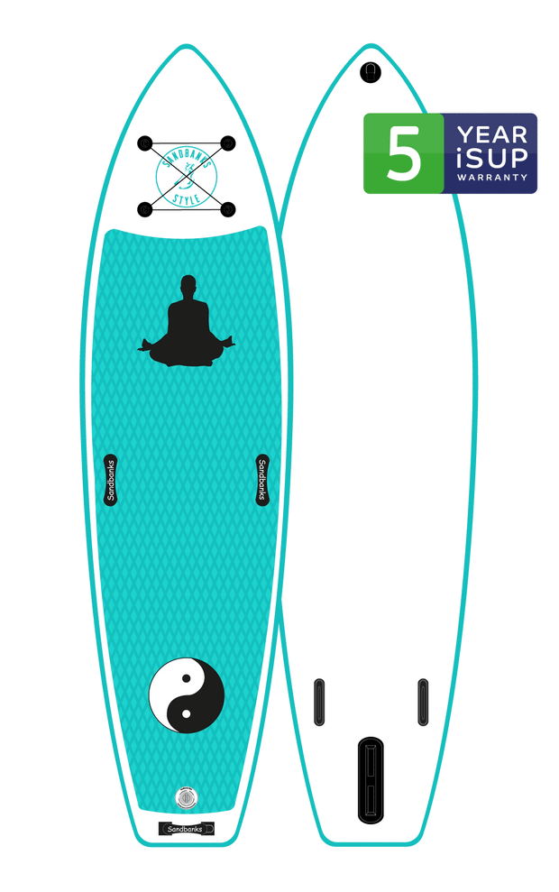 Yoga 11' x 34" x 6" iSUP paddleboard package turquoise